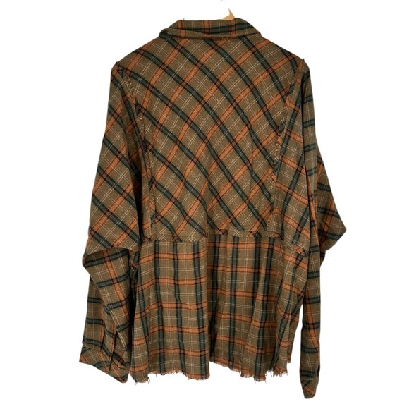 Heyson Oversized Plaid Button Down Shirt Brown size 2X NWT Long Sleeves - Picture 8 of 12